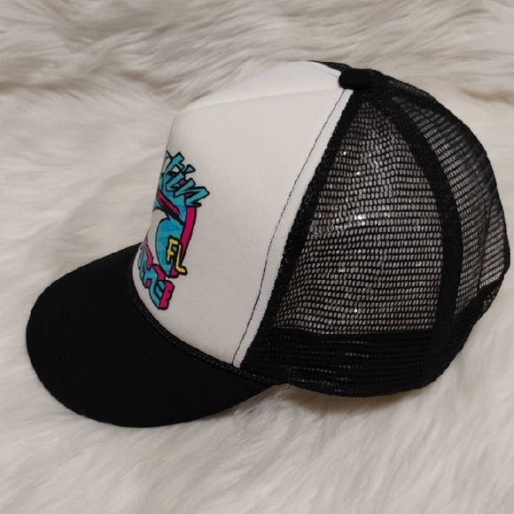SALE! HTF!! Destin FL Surf Style Black/ White Trucker Snap Back Vintage Hat main image 7